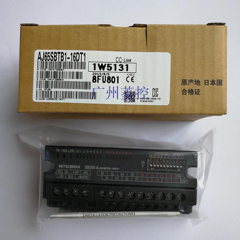 DC输入/晶体管输出模块额定输入电压/电流：DC24V/4mA
三菱AJ65SBTB1-16DT1