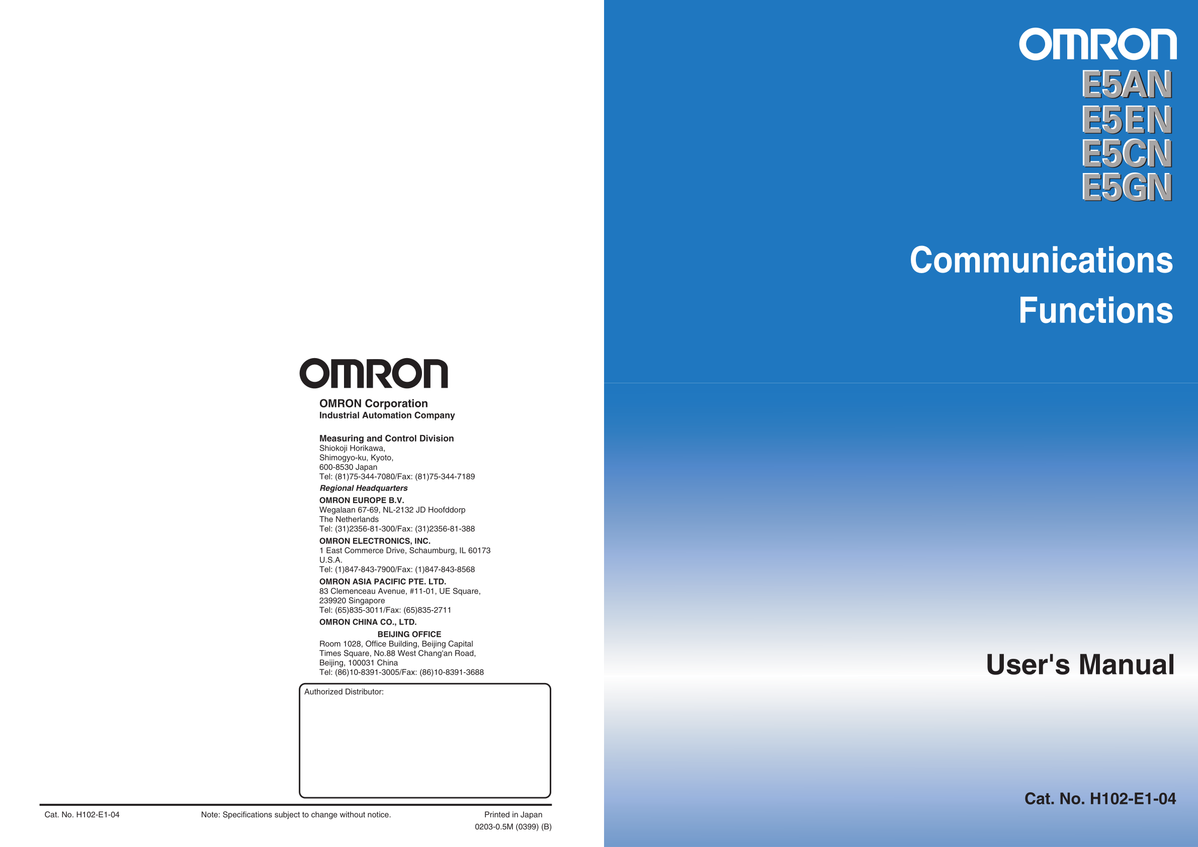 欧姆龙E5AN-Q1T用户手册温控表手册