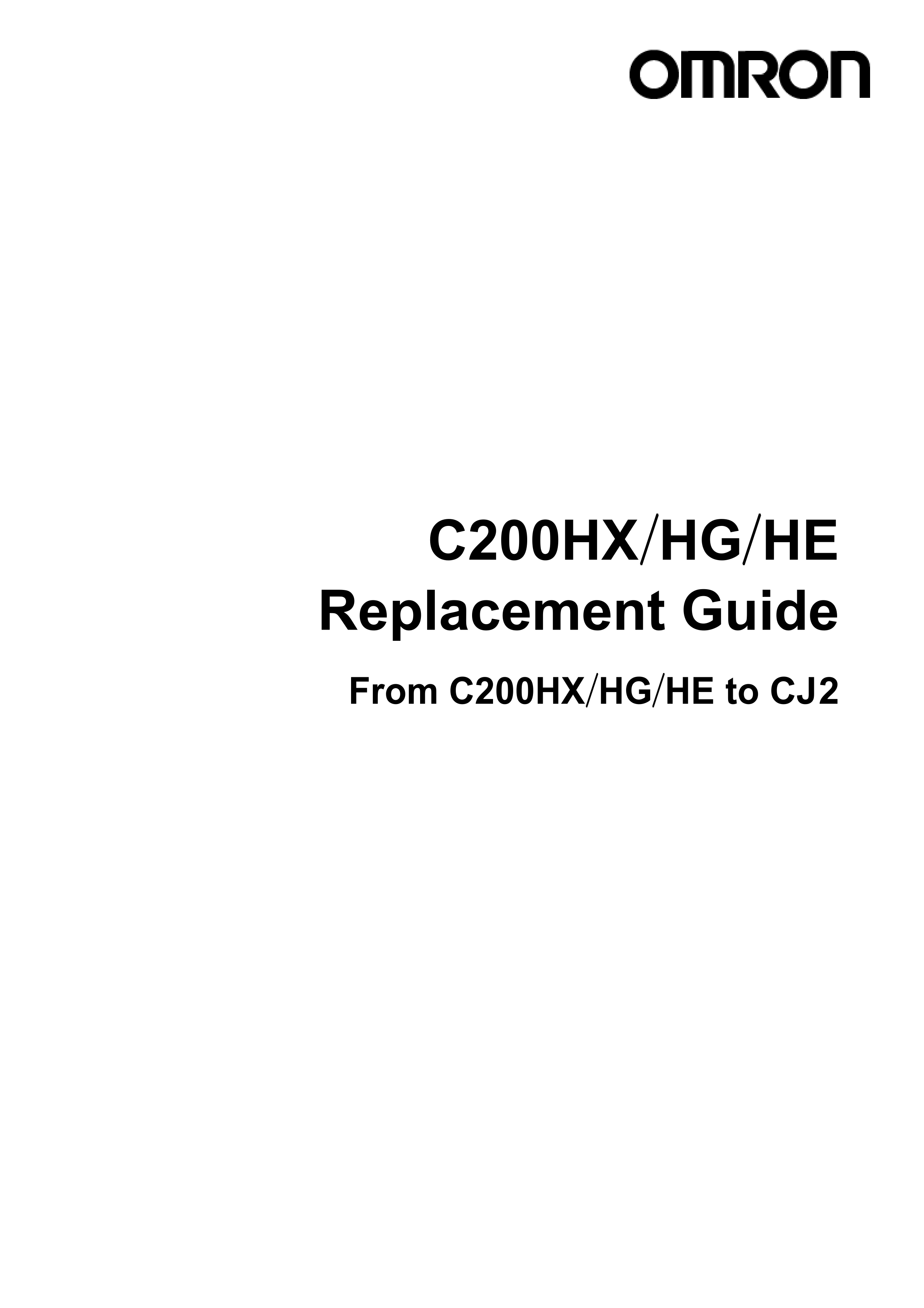 欧姆龙C200HG-CPU33-E CJ2替换C200HX/HG/HE手册