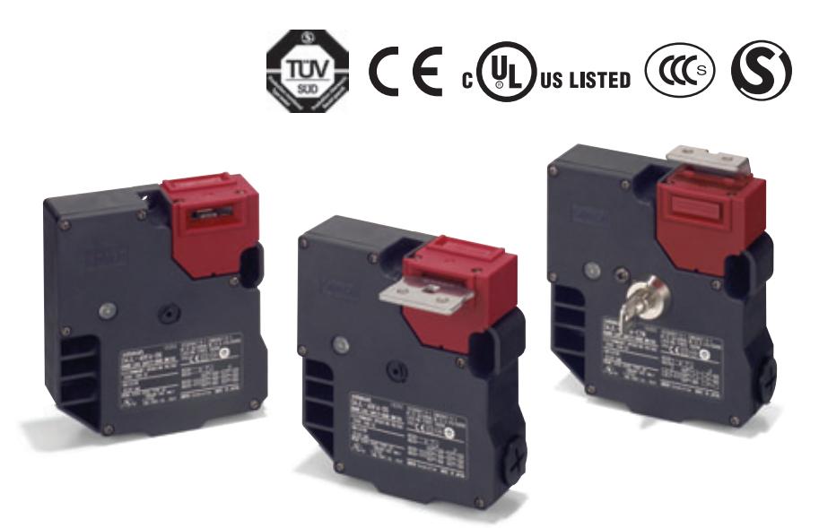 欧姆龙D4JL-3NFG-D5电磁锁定安全门开关标准产品均已获得UL、CSA、SEV认证且符合电气用品安全法要求
