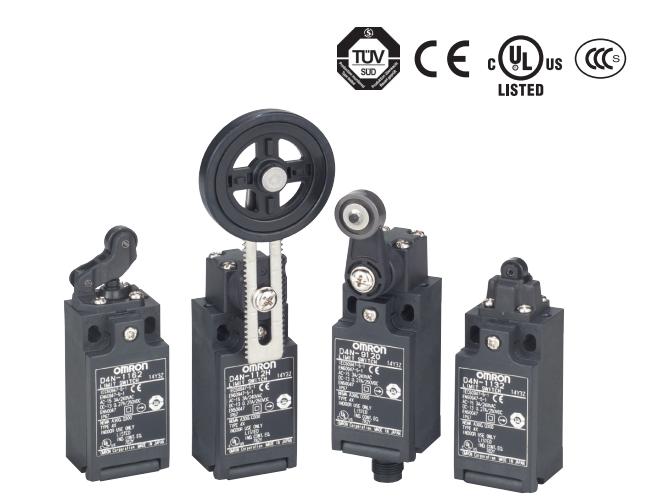 DC型与S3D2传感器控制器组合提供多种功能安全输入：16点
安全限位开关D4N-1D62