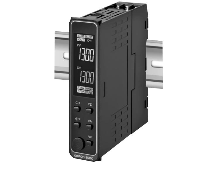 22.5mm宽DIN导轨安装型温控器输入的额定电压：DC5～24V
欧姆龙E5DC-RX2DSM-000