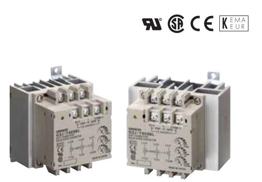 软启动/停止型三相电机用固态接触器G3J-T211BL DC12-24缘方式：光电三端双向输出耦合器
