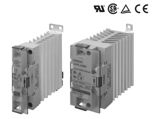 加热器用固态接触器G3PE-225B-3 DC12-24可用端子块、连接器和高密度连接器型号

