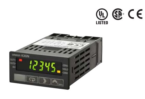 面板表能应对输入频率 40～ 500Hz
K3GN-NDC-L2 24VDC