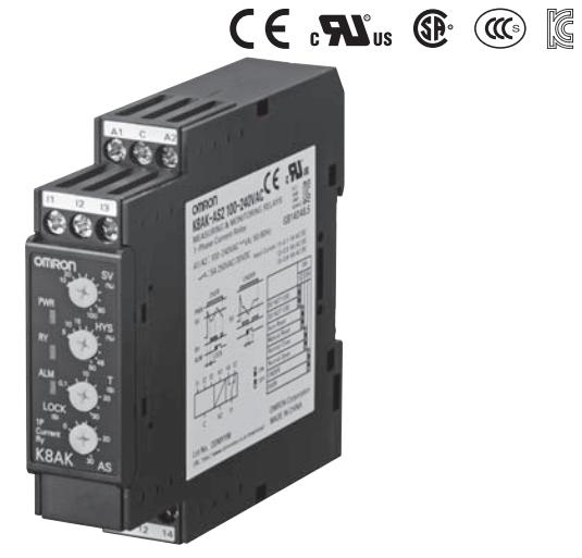 监视继电器K8AK-AS3 100-240VAC端子尺寸：M4
