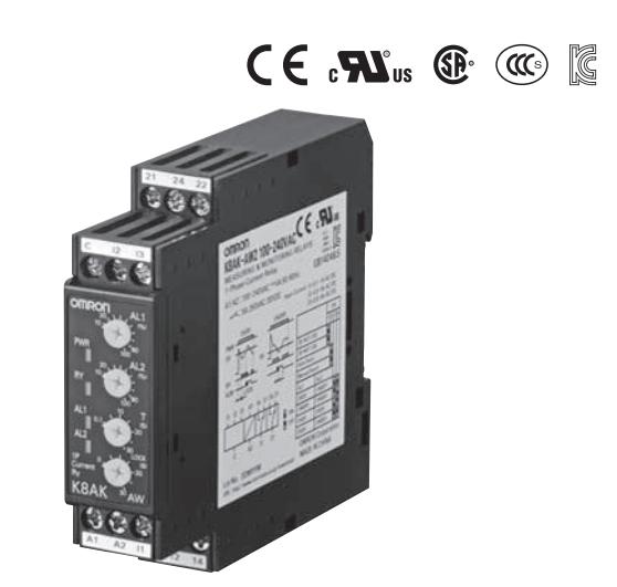 监视继电器K8AK-AW1 100-240VAC用于A0J2HCPU电源单元（A0J2-PW）与GOT之间的连接PLC CPU：A2SHCPU相同
