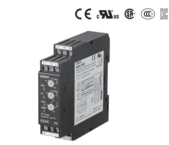 三相电压+反相缺相继电器频率：50/60Hz
K8AK-PM2