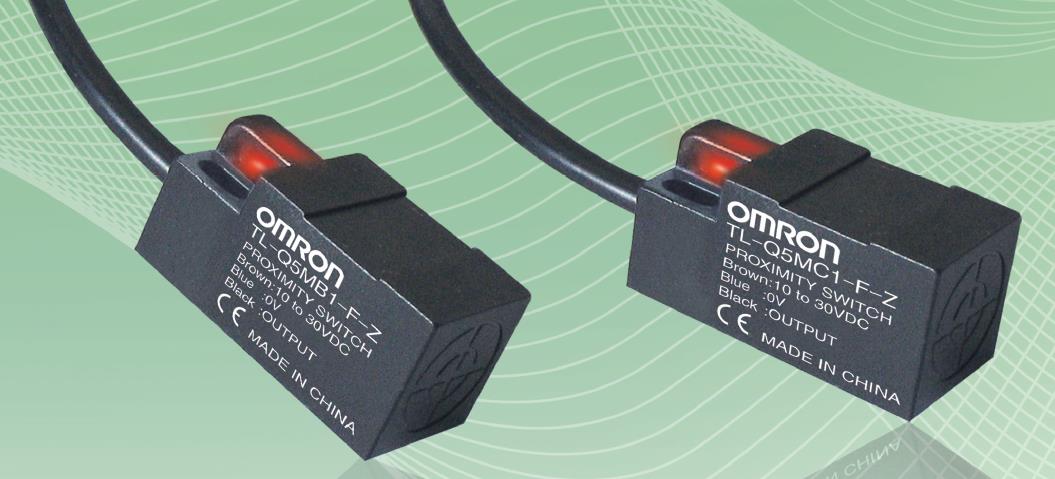 输出（控制/传送）点数：2点（脉冲电压1点+脉冲电压/电流和电流各2点）
欧姆龙TL-Q5MB1-F-Z 2M方型接近开关